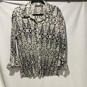 Essentials by Milano Black and Cream Paisley Shirt